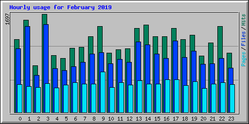 Hourly usage for February 2019