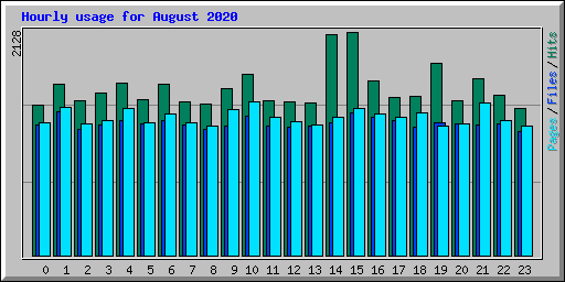 Hourly usage for August 2020